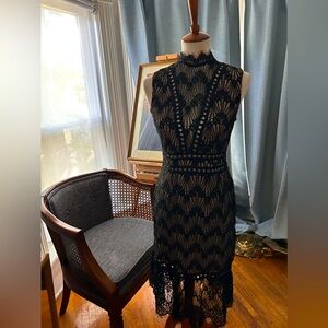 NWT Women’s Black lace dress with cutout G